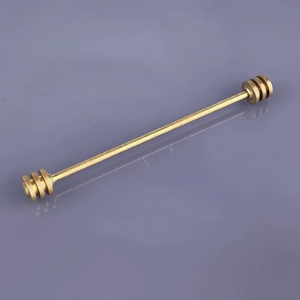 Beehive Barrel Ends Gold Plated Tie Collar Bar Formal Simple 2.25” Vintage
